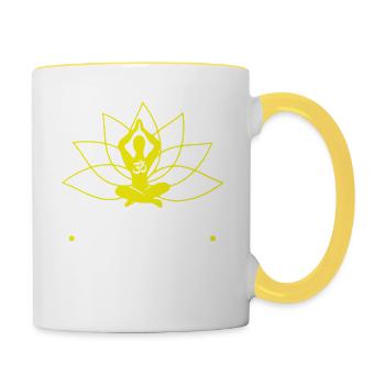 Yoga Om fortement médité design pour - Mug contrasté - blanc/jaune - Droite