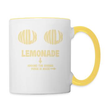 Milk Milk Lemonade Fun Saying - Contrasting Mug - white/yellow - Right