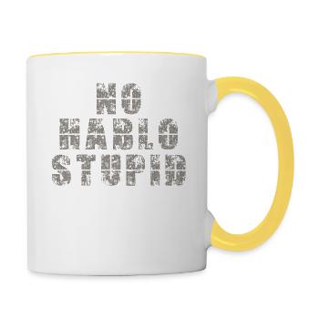 No Hablo Stupide déclaration drôle pour les gens pleins d’humour - Mug contrasté - blanc/jaune - Droite