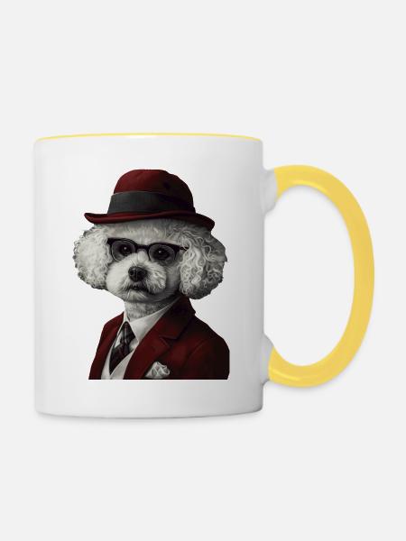 Bichon Frisé - Tasse zweifarbig - Weiß/Gelb