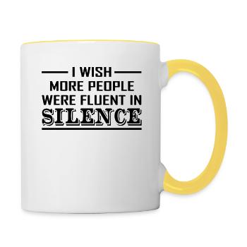 I Wish More People Could Keep Silent - Contrasting Mug - white/yellow - Right