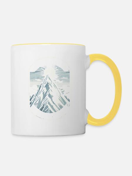 Höher klettern, weiter sehen - Tasse zweifarbig - Weiß/Gelb