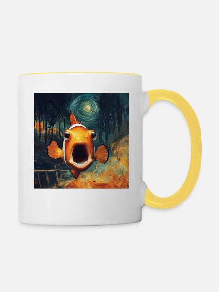 Clownfisch - Tasse zweifarbig - Weiß/Gelb