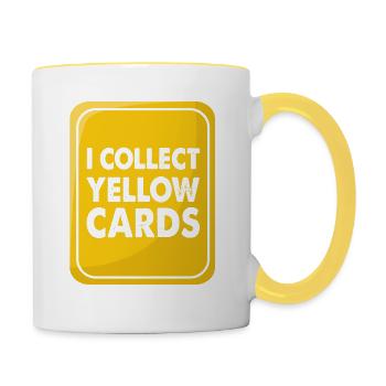 Je collectionne les cartons jaunes Football humoristique - Mug contrasté - blanc/jaune - Droite