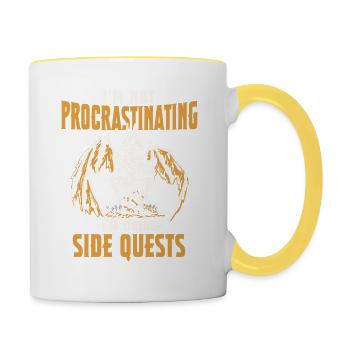 Ich Prokrastiniere Nicht, Ich Mache Nebenquests - - Tasse zweifarbig - Weiß/Gelb - Rechts