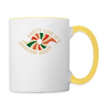 Faites la fête comme si c'était la saison des ouragans Tourbillon coloré - Mug contrasté - blanc/jaune - Droite