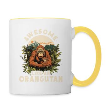 Brilliant Like An Orangutan – Close to Nature and - Contrasting Mug - white/yellow - Right