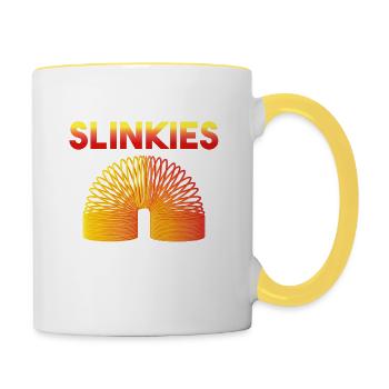 Einige Leute Sind Wie Slinkies - Lächeln Treppe - Tasse zweifarbig - Weiß/Gelb - Rechts