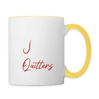Les bouchons sont pour les amateurs de vin qui abandonnent - Mug contrasté - blanc/jaune - Droite
