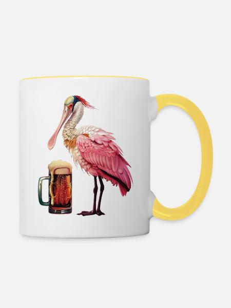 Spoon Bier - Tasse zweifarbig - Weiß/Gelb