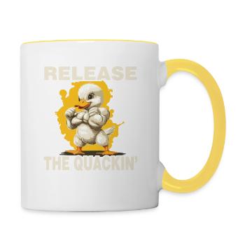 Libérez le charlatanisme avec Muscle Duck Im - Mug contrasté - blanc/jaune - Droite