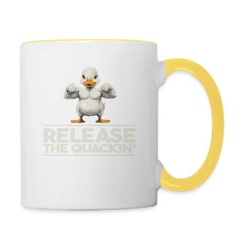 Release The Quackin' Duck Power Humor - Contrasting Mug - white/yellow - Right