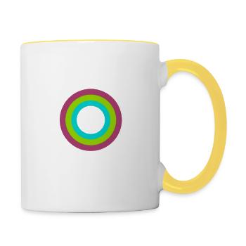 Je suis juste ici pour fermer mes anneaux - Mug contrasté - blanc/jaune - Droite
