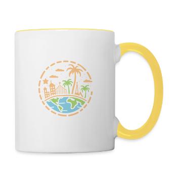 Travel Humor Vacation - Contrasting Mug - white/yellow - Right