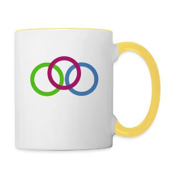 Je ferme mes anneaux Fitness Motivation Sports - Mug contrasté - blanc/jaune - Droite