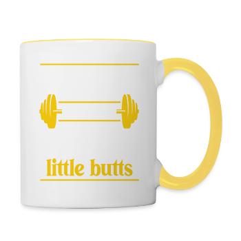 Squat Because Nobody Raps About Small Butts - Contrasting Mug - white/yellow - Right