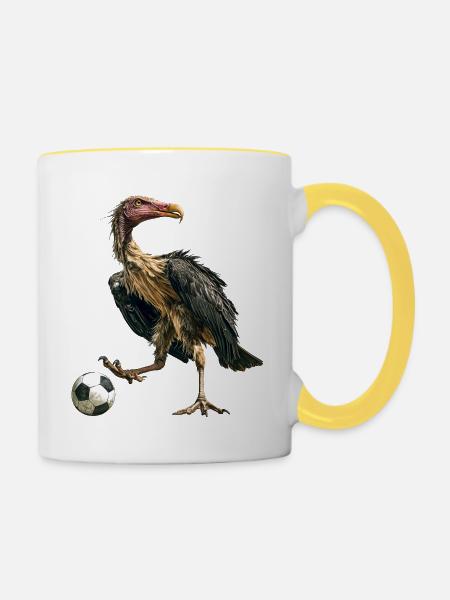 Geier - Tasse zweifarbig - Weiß/Gelb