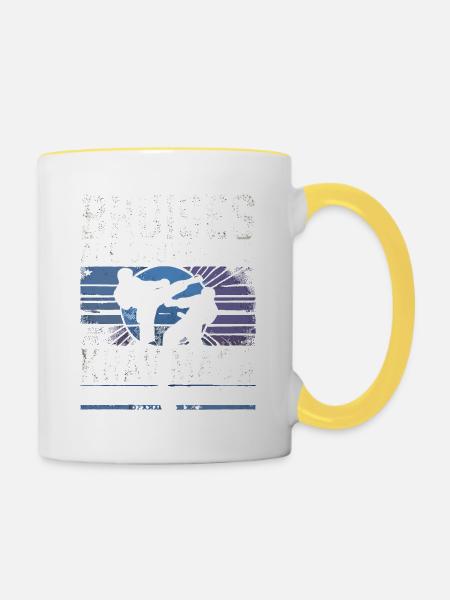 Blutergüsse sind Souvenirs Krav Maga - Tasse zweifarbig - Weiß/Gelb