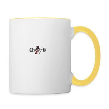Frosty The Muscle Snowman Entraînement amusant - Mug contrasté - blanc/jaune - Droite