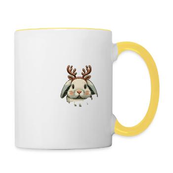Hoppy Christmas Rabbit Christmas - Contrasting Mug - white/yellow - Right