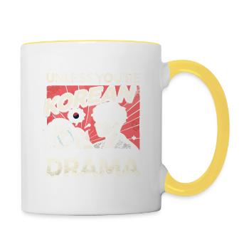 Wenn du nicht koreanisch bist, will ich dein Drama - Tasse zweifarbig - Weiß/Gelb - Rechts
