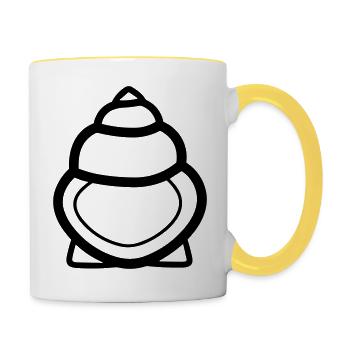Muschel - Tasse zweifarbig - Weiß/Gelb - Rechts