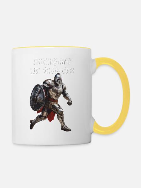 KNIGHT IN ARMOR - Tasse zweifarbig - Weiß/Gelb