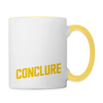 Je sens que ce soir je vais conclure - Mug contrasté - blanc/jaune - Droite