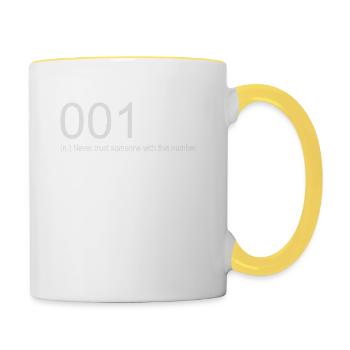 Never Trust 001 Humor Design Never Trust 001 - Contrasting Mug - white/yellow - Right