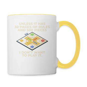 Des jeux de société pour des stratèges exigeants à 30 ans - Mug contrasté - blanc/jaune - Droite