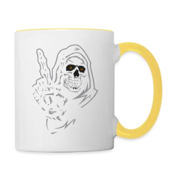 SCHÄDEL - Tasse zweifarbig - Weiß/Gelb - Rechts