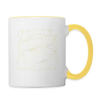 Wenn es um Cornhole und Bier geht, bin ich dabei - Tasse zweifarbig - Weiß/Gelb - Rechts