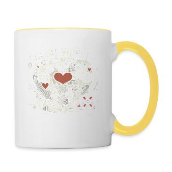 Sozialarbeiter Es ist eine Herzensangelegenheit - Tasse zweifarbig - Weiß/Gelb - Rechts