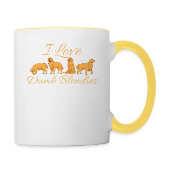 Golden Retriever Liebhaber Humorvoller Spruch - Tasse zweifarbig - Weiß/Gelb - Rechts
