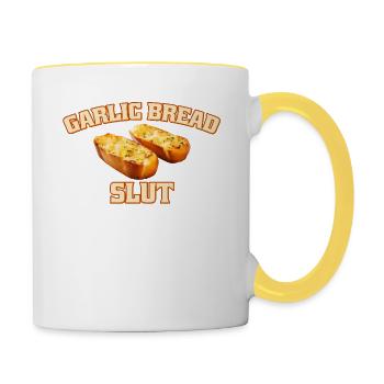 Pain à l’ail Pain à l’ail humoristique - Mug contrasté - blanc/jaune - Droite