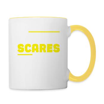 Mon style de conduite me fait aussi peur – plus drôle - Mug contrasté - blanc/jaune - Droite