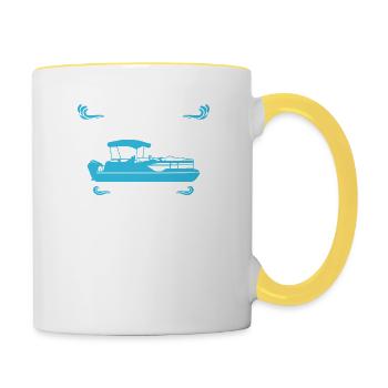 They Call Me El Capitan I Make Ship Happen Boot - Tasse zweifarbig - Weiß/Gelb - Rechts