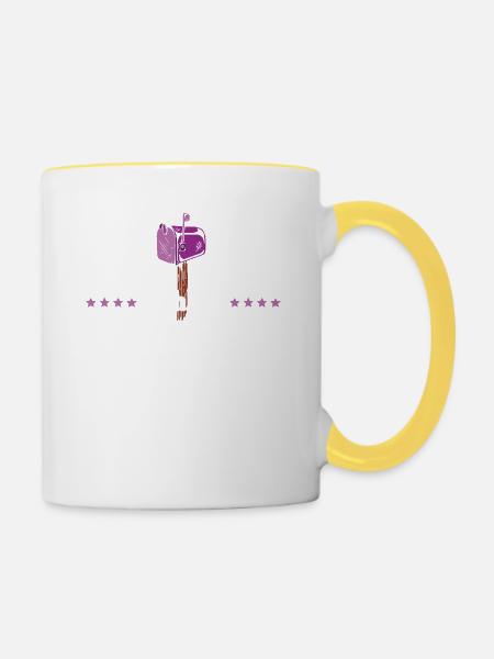 Don't Mess With The Mail Lady - Ich Weiß, Wo Du - Tasse zweifarbig - Weiß/Gelb
