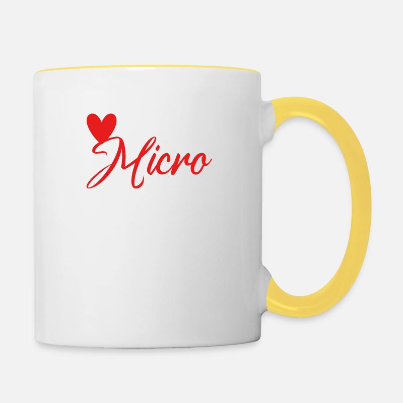 I love eating microplastics - Contrasting Mug - white/yellow