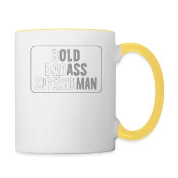 Brave Badass Statement - Contrasting Mug - white/yellow - Right