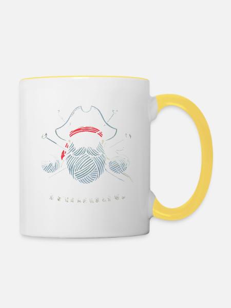 Yarrrrn - Tasse zweifarbig - Weiß/Gelb