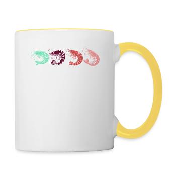 Shrimps Is Bugs Funny Sayings - Contrasting Mug - white/yellow - Right