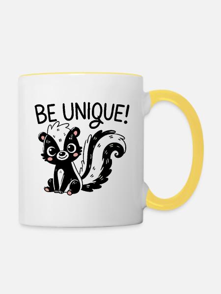Ein SKUNK - Tasse zweifarbig - Weiß/Gelb