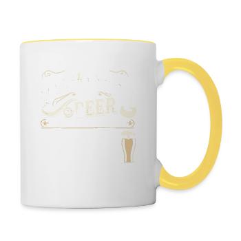 Country-Musik und Bier - deshalb bin ich hier - Tasse zweifarbig - Weiß/Gelb - Rechts