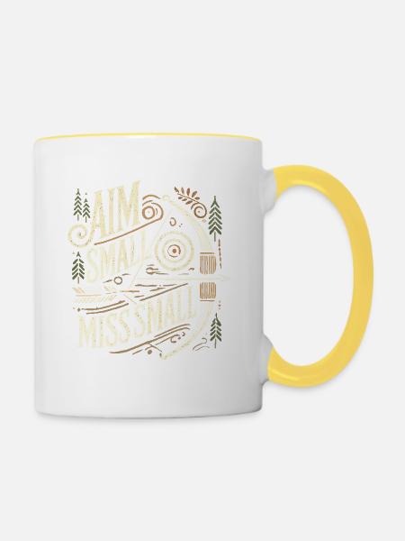 Aim Small Miss Small - Tasse zweifarbig - Weiß/Gelb