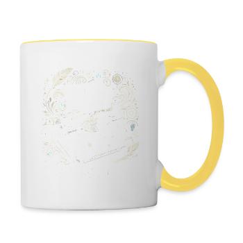Plot Es baut Charakter auf - Tasse zweifarbig - Weiß/Gelb - Rechts