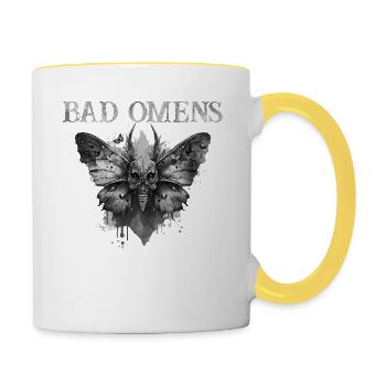 Mystische Welten Entdecken Mit Bad Omens - Tasse zweifarbig - Weiß/Gelb - Rechts