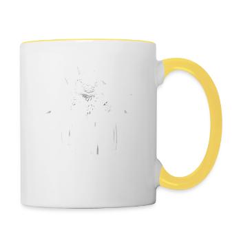 Illustration de batteur de chat : Cool Cat On - Mug contrasté - blanc/jaune - Droite