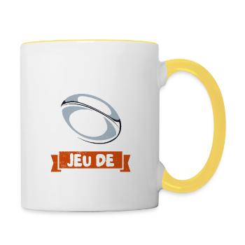 Toulouse Supporter Sport Jeu De Mains Jeu De - Mug contrasté - blanc/jaune - Droite