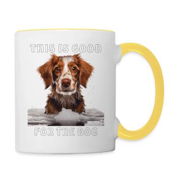 C’EST BON POUR LE CHIEN - Mug contrasté - blanc/jaune - Droite